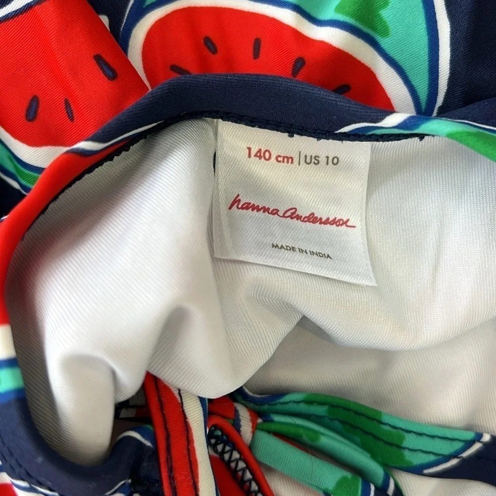 Hanna andersson watermelon cross back one piece swimsuit kids size 10